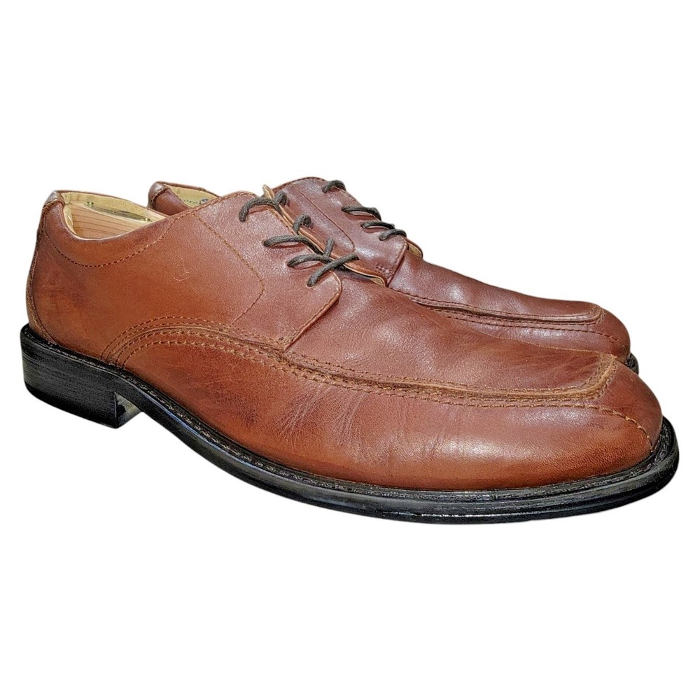 G. H. Bass Hopkins Mens Brown Leather Lace Up Oxfords Square Toe Shoes Size 13 M